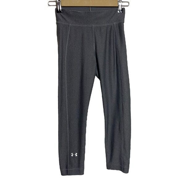 Under Armour Compression Leggings Womens XS Gray Capri HeatGear Workout Gym UA - Picture 1 of 6